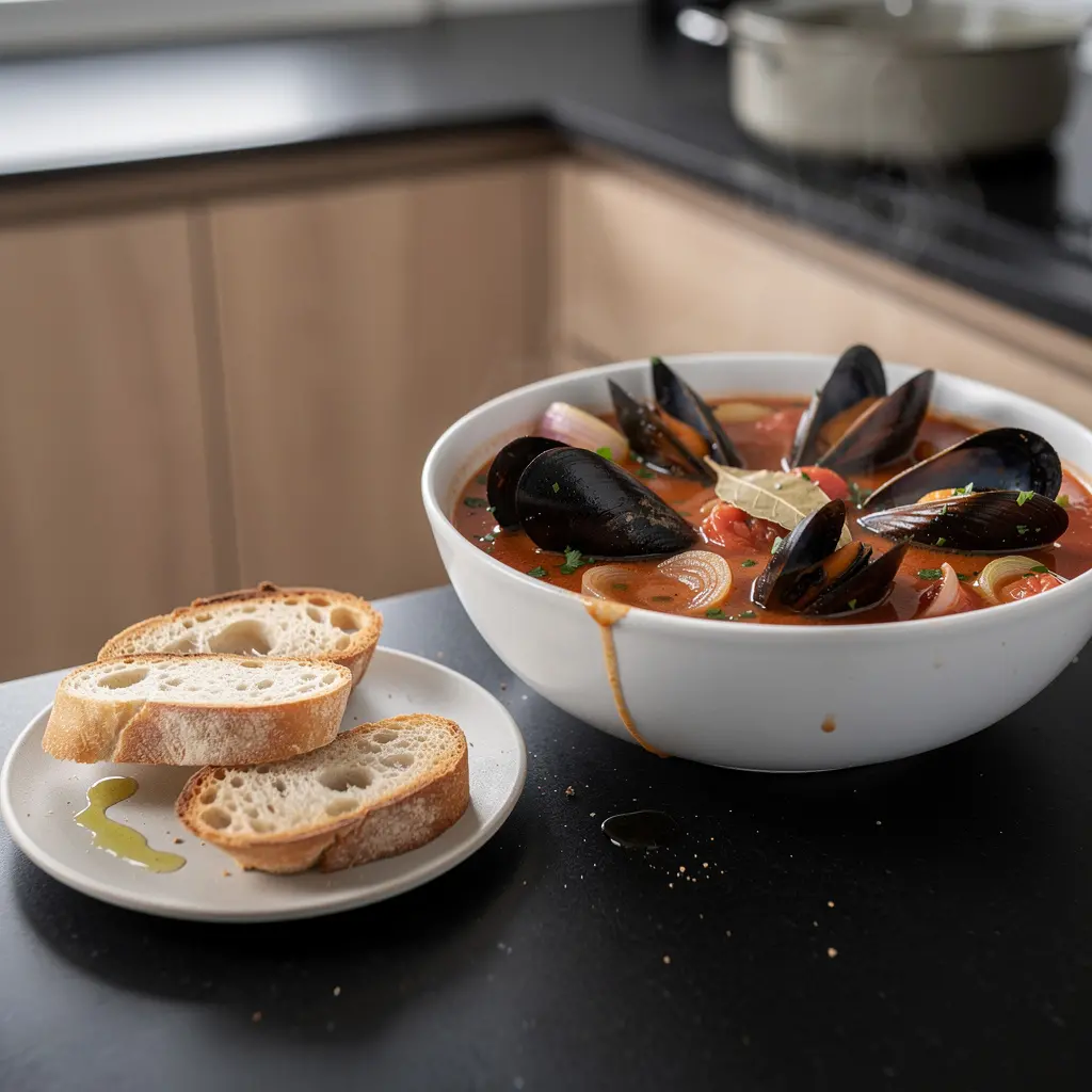 Hiszpańska zupa z małży i białego wina