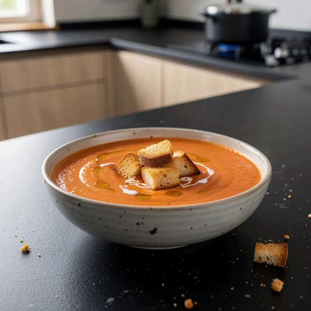 Hiszpańska zupa z papryki i pomidorów pieczonych