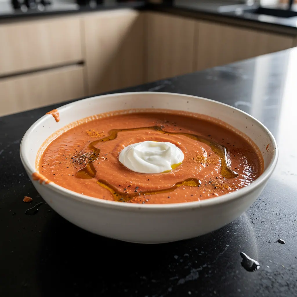 Spanish Roasted Eggplant and Tomato Soup