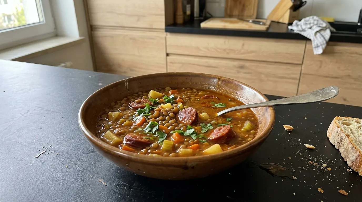 Hiszpańska zupa z soczewicy z chorizo