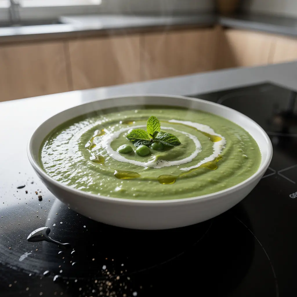 Hiszpańska zupa z zielonego groszku z miętą