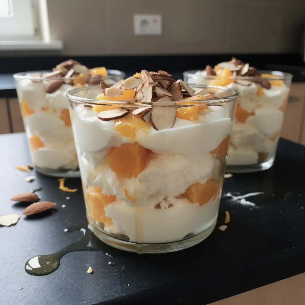 Spanish Yogurt Dessert with Honey, Almonds and Orange