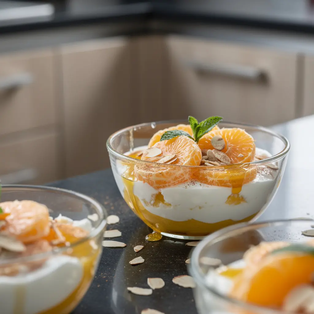 Hiszpański deser z pomarańczy, miodu i jogurtu