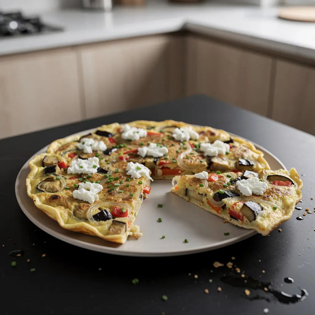 Hiszpański omlet z bakłażanem i kozim serem