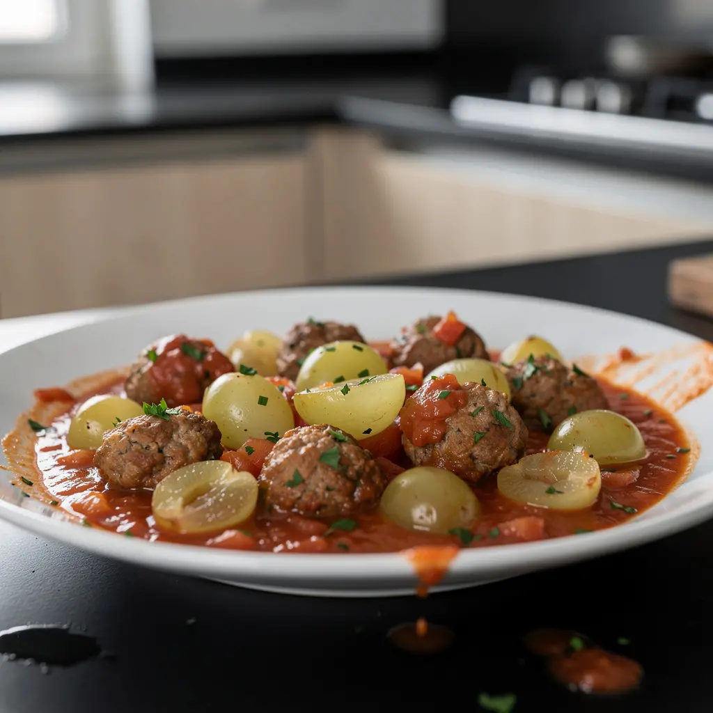 Hiszpańskie klopsiki w sosie pomidorowo-winogronowym