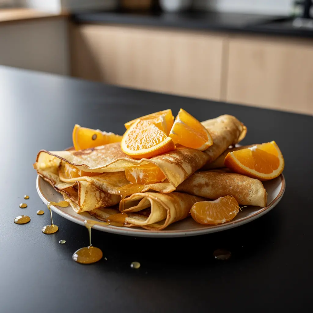 Spanish Crêpes with Oranges and Honey