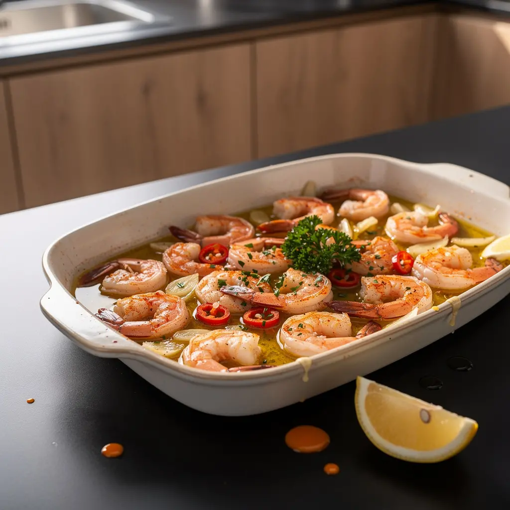 Spanish Baked Shrimp with Garlic and Sherry