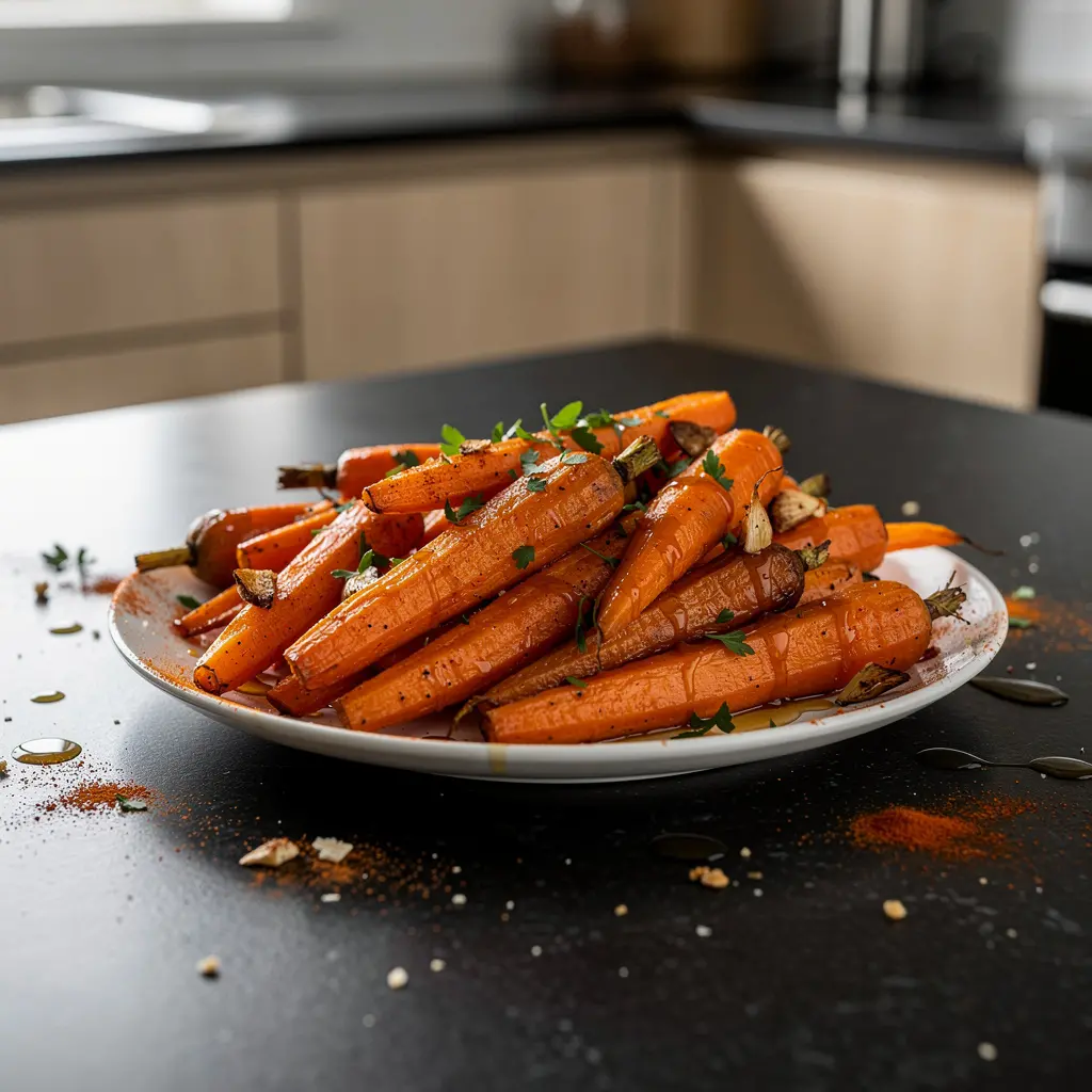 Hiszpańskie pieczone marchewki z miodem i papryką