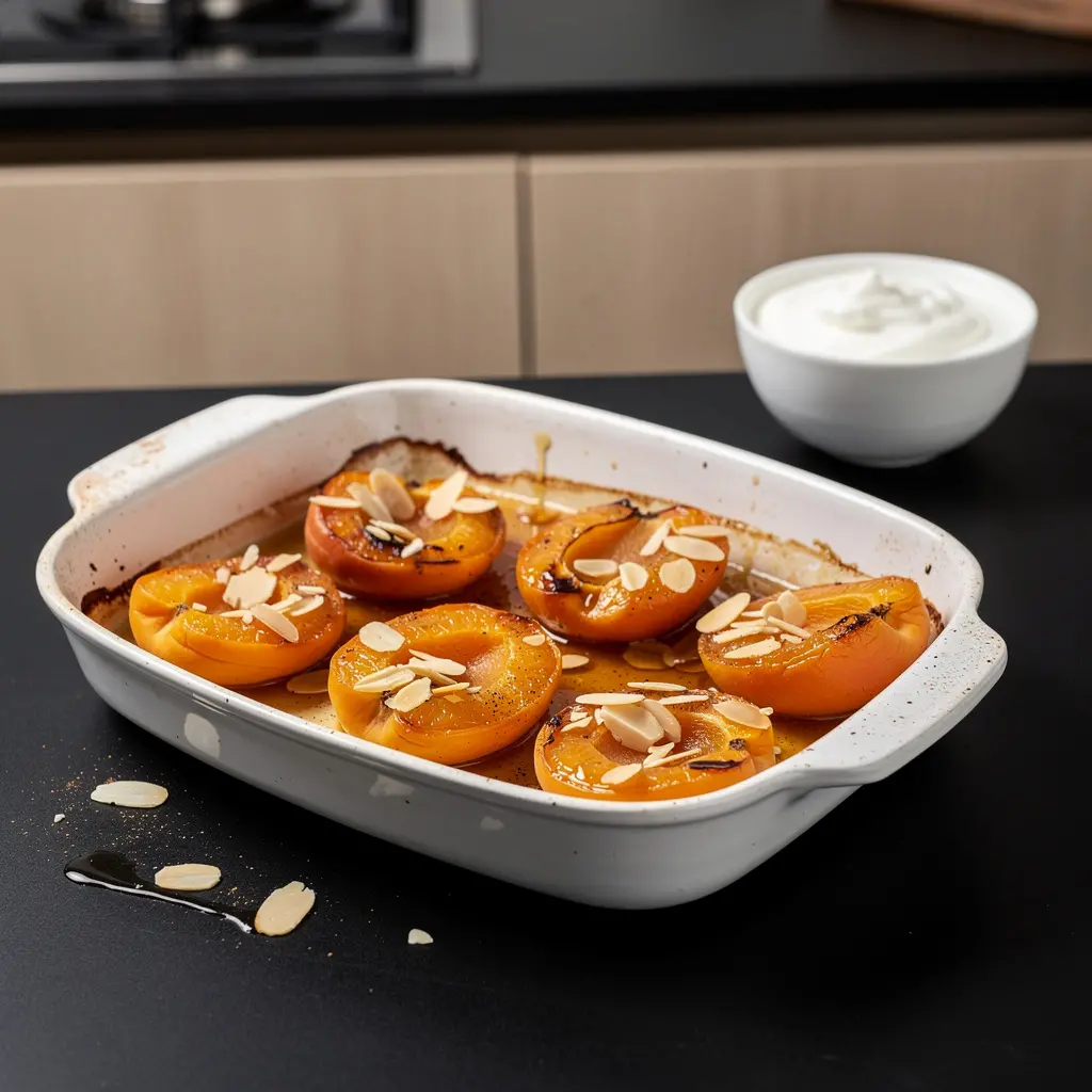 Hiszpańskie pieczone morele z miodem i migdałami