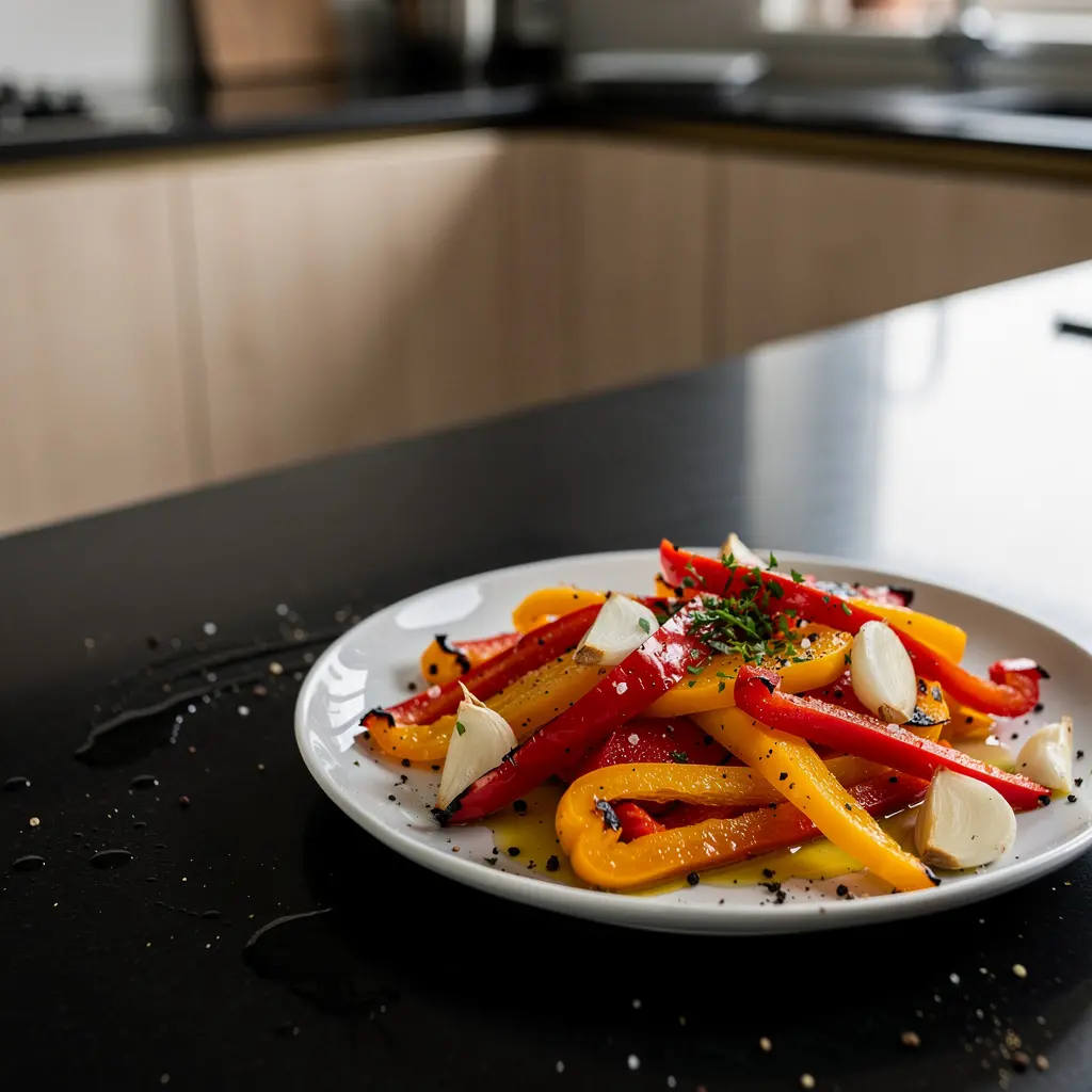 Hiszpańskie pieczone papryki z oliwą i czosnkiem