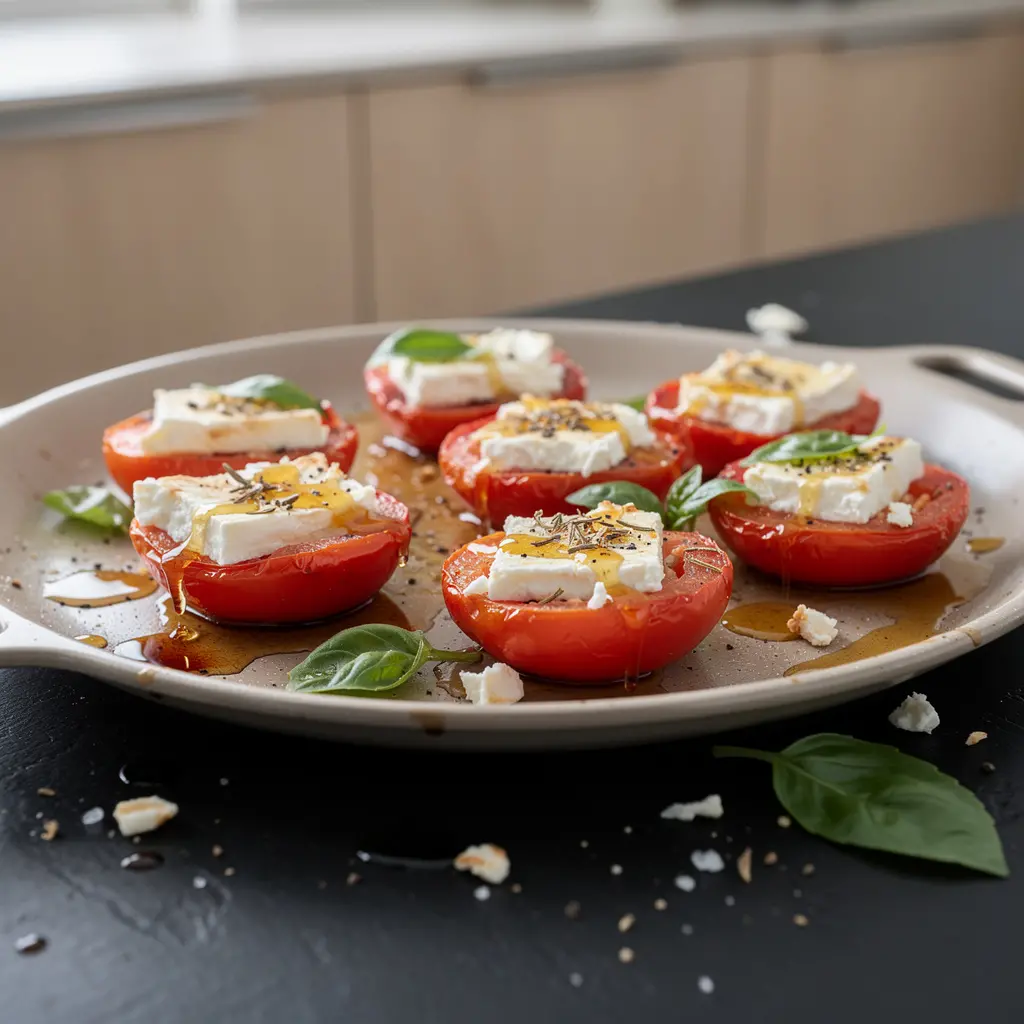 Spanish Roasted Tomatoes with Goat Cheese and Honey