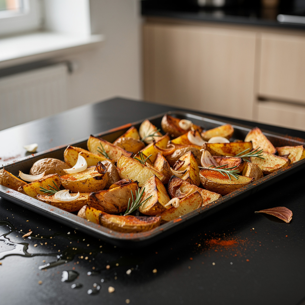 Hiszpańskie pieczone ziemniaki z papryką wędzoną i czosnkiem