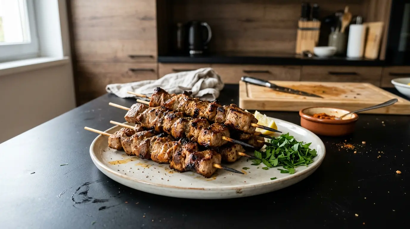 Hiszpańskie szaszłyki z wieprzowiny pinchos morunos