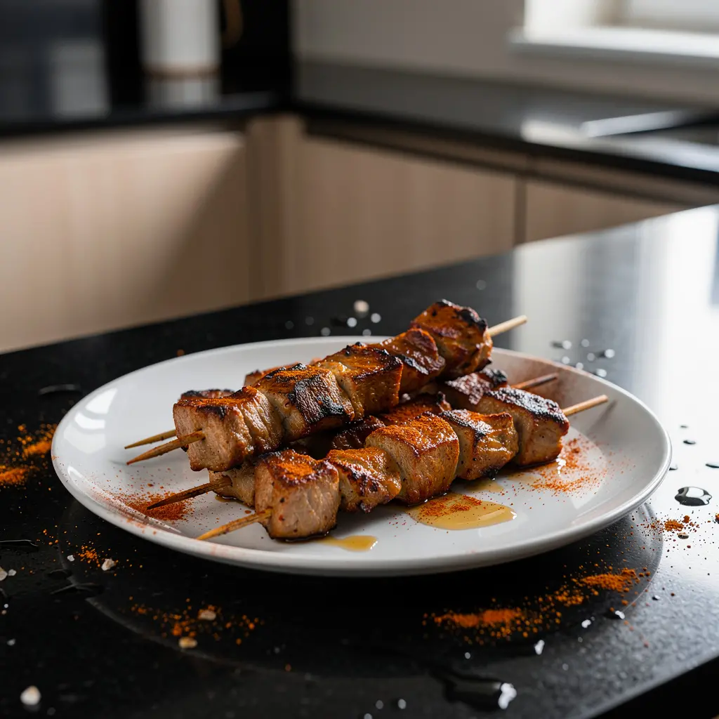 Hiszpańskie szaszłyki z wieprzowiny pinchos morunos