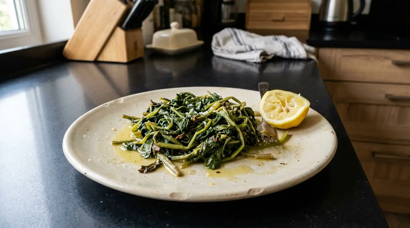 Horta vrasta – Greek boiled greens with lemon and olive oil