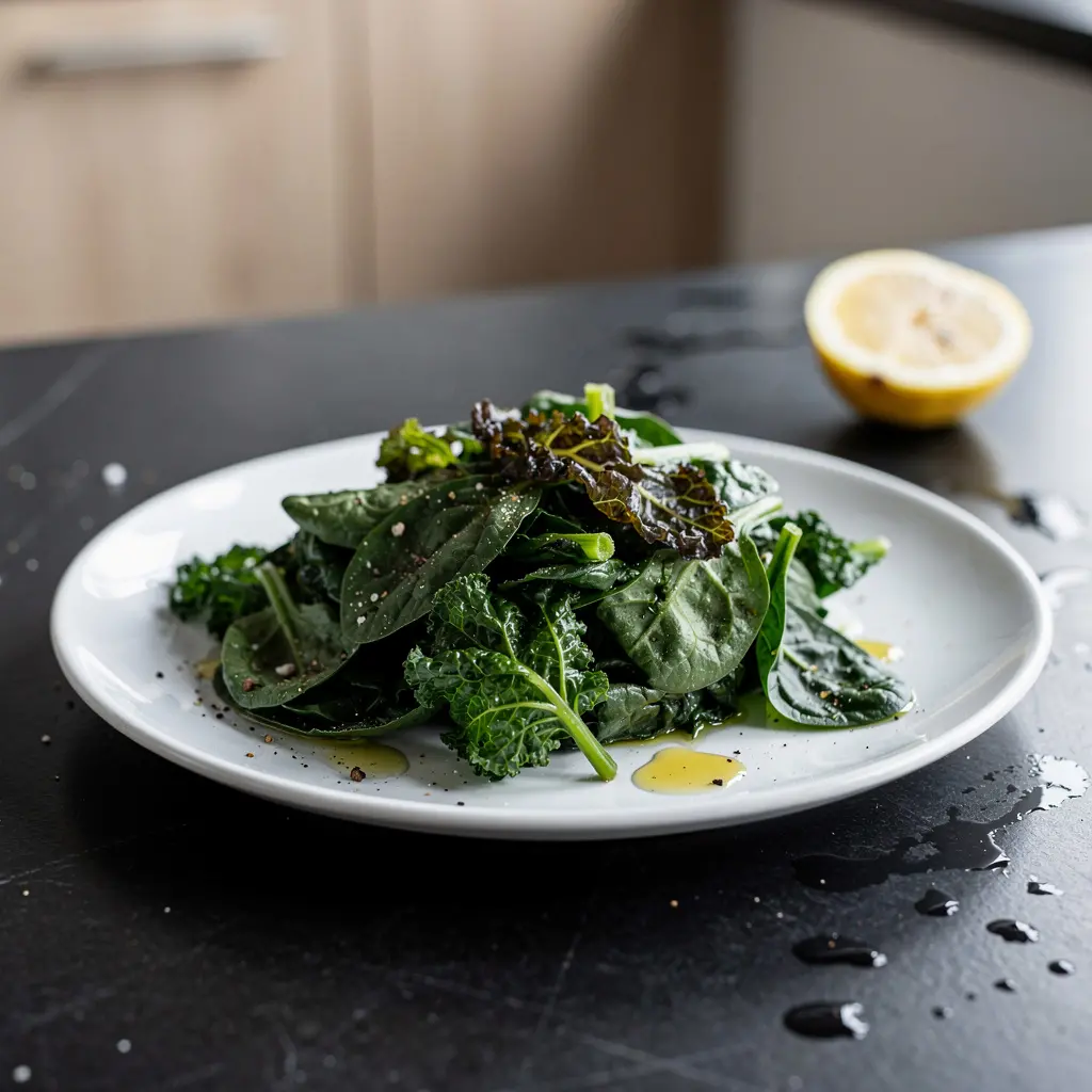 Horta vrasta – Greek boiled greens with lemon and olive oil