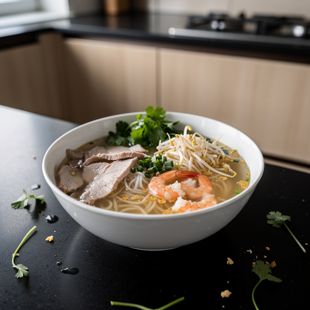 Hu tieu nam vang – wietnamski rosół z wieprzowiną i krewetkami