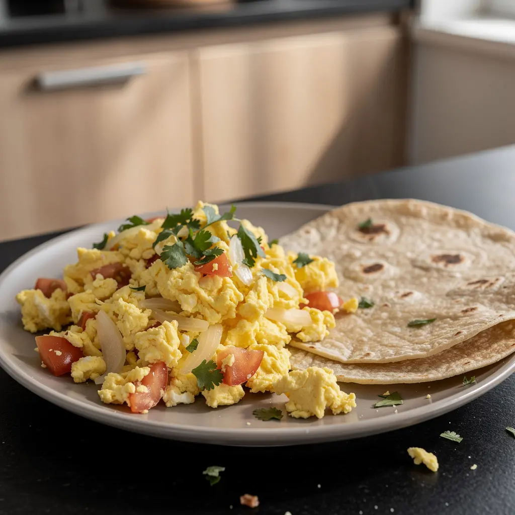 Huevos a la mexicana – jajka z pomidorami, cebulą i chili