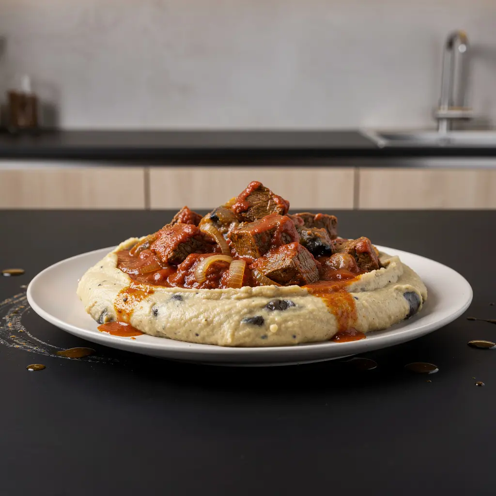 Hünkar beğendi – duszona wołowina na kremowym purée z bakłażana