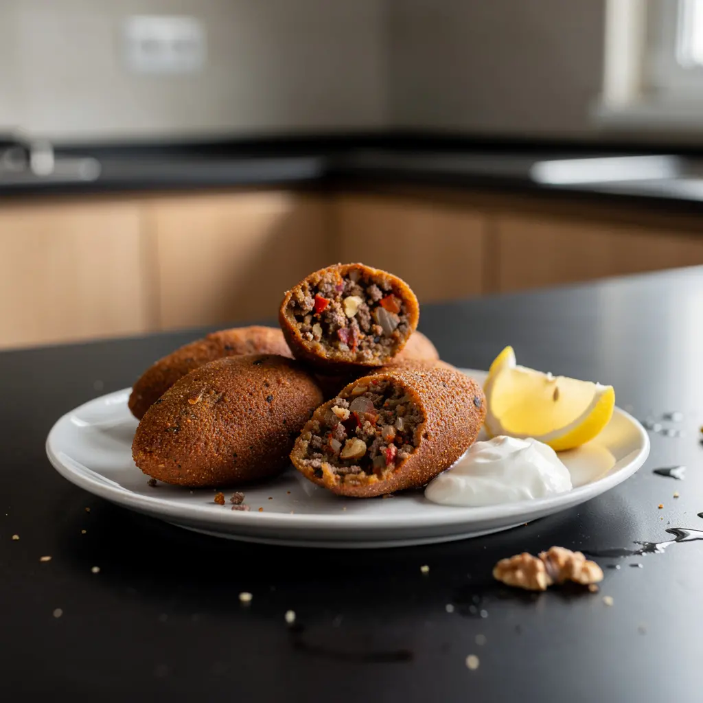 İçli köfte – Turkish bulgur meatballs stuffed with meat