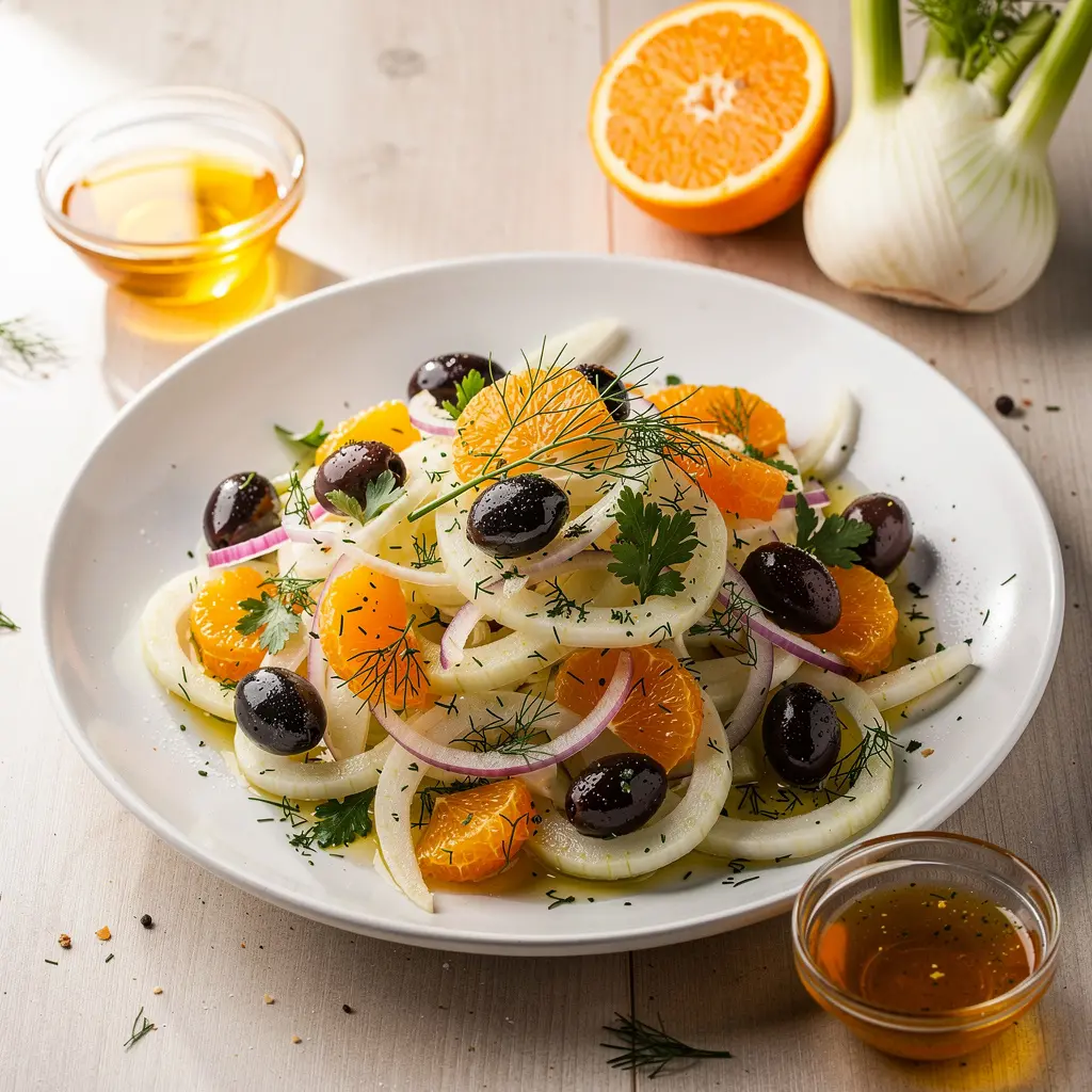 Insalata di finocchi – sałatka z kopru włoskiego, pomarańczy i oliwek