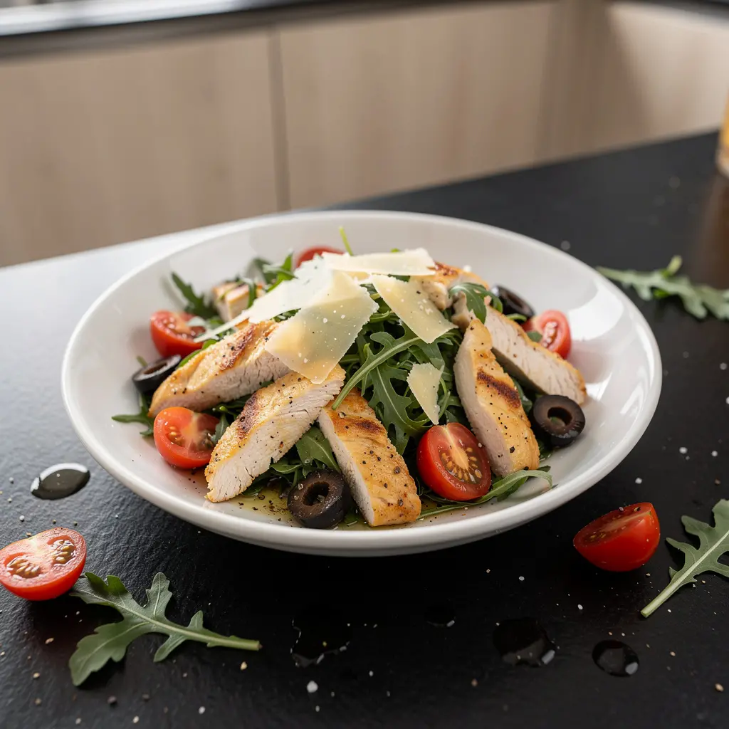 Insalata di pollo – włoska sałatka z kurczakiem i rukolą