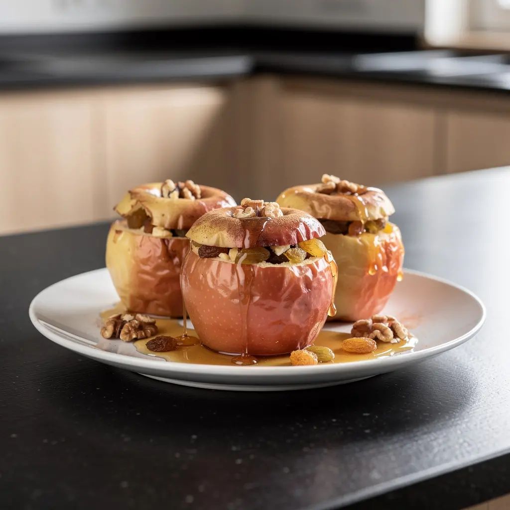 Baked apples with cinnamon and honey