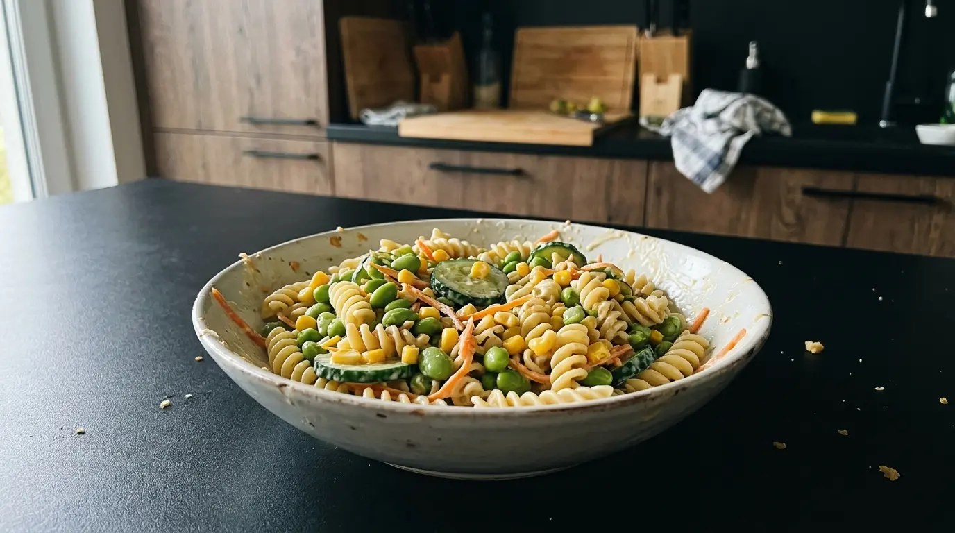 Japońska sałatka makaronowa z edamame
