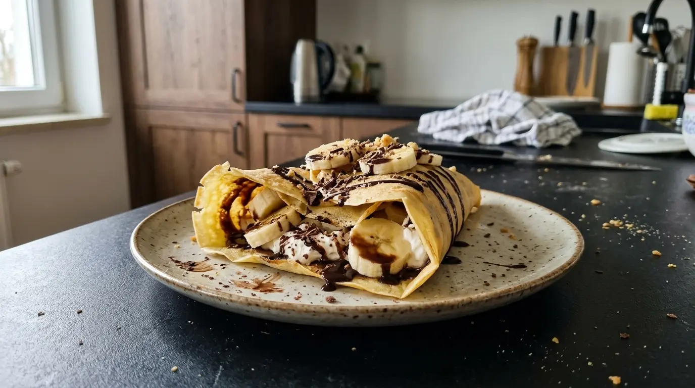 Japońskie naleśniki z bananem i czekoladą
