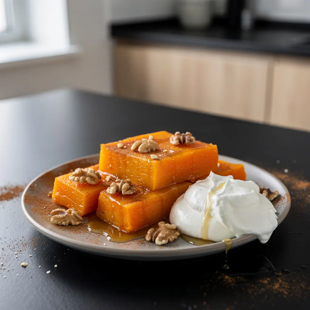 Kabak tatlısı – türkisches Kürbis-Dessert mit Nüssen