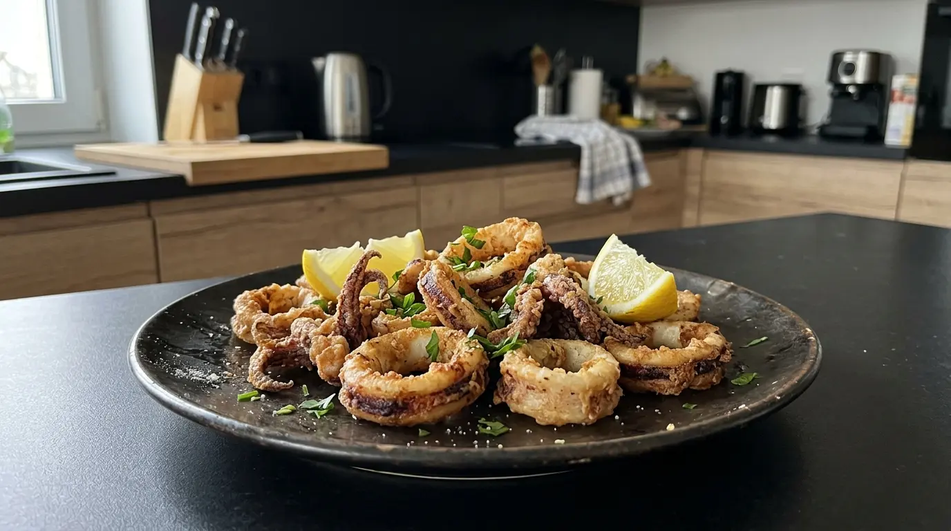 Kalamaria tiganita – chrupiące kalmary po grecku z cytryną