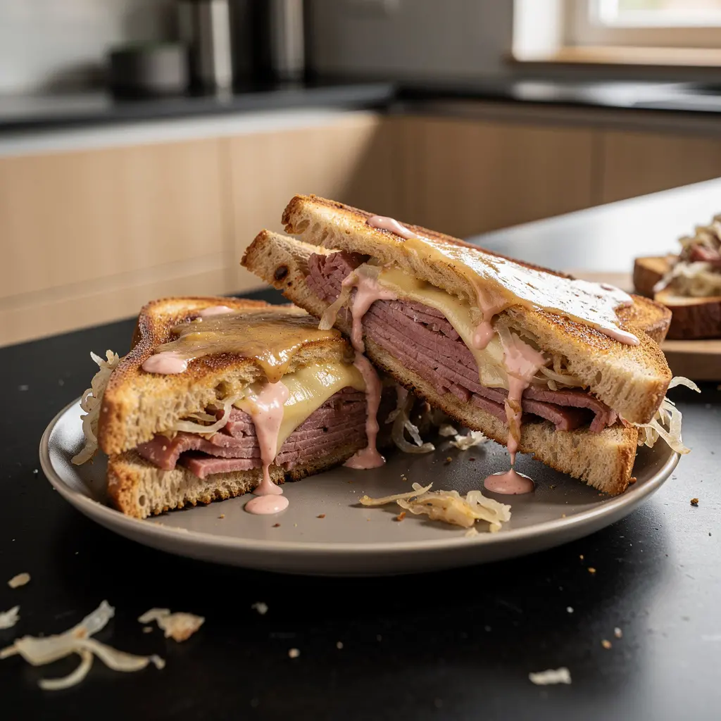 Reuben Sandwich with Beef and Sauerkraut