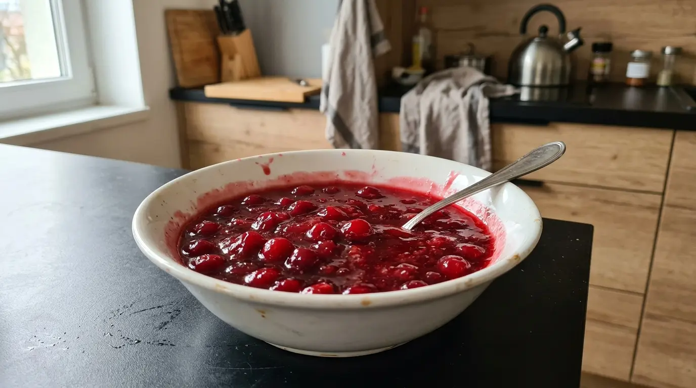 Kisiel żurawinowy z całymi owocami