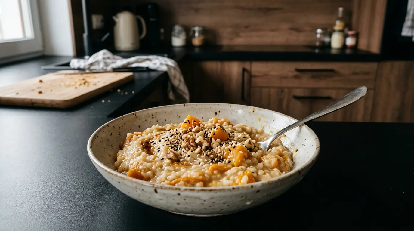 Kleik ryżowy congee z dynią na słodko