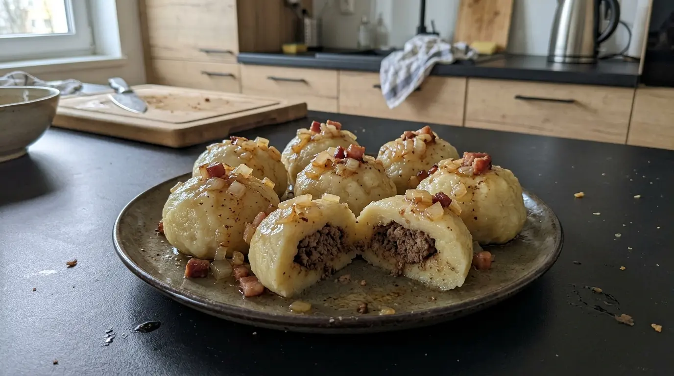 Kluski ziemniaczane nadziewane mięsem