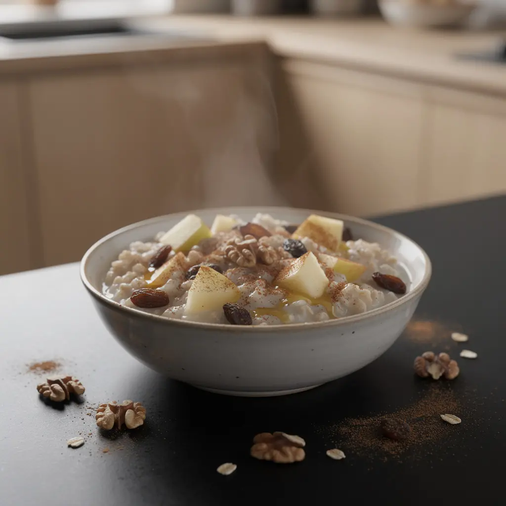 Koreańska owsianka owsiana z jabłkiem i imbirem