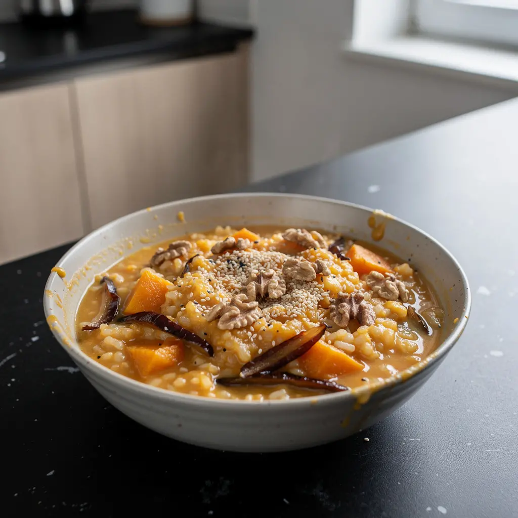 Korean Rice Porridge with Pumpkin and Dates