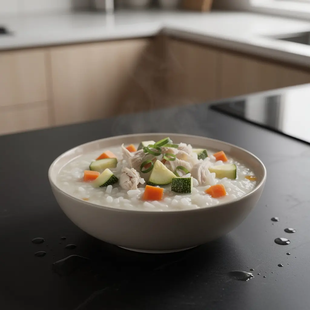 Korean Rice Porridge with Vegetables and Chicken