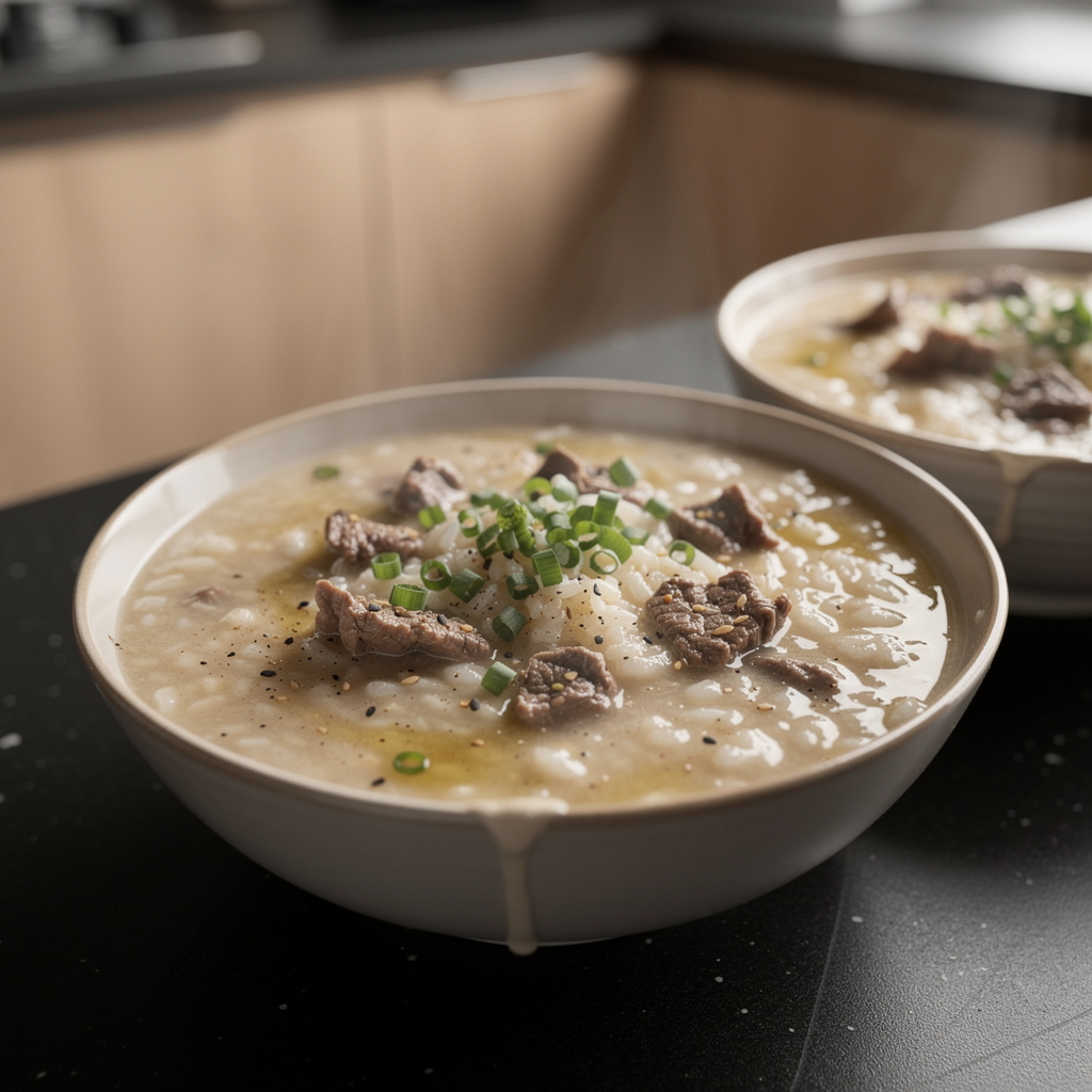 Korean Rice Porridge with Beef (Soegogi Juk)