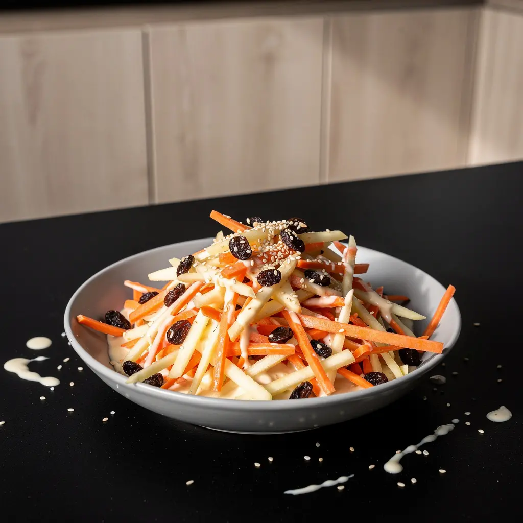 Koreańska sałatka z jabłka i marchewki w sosie sezamowym