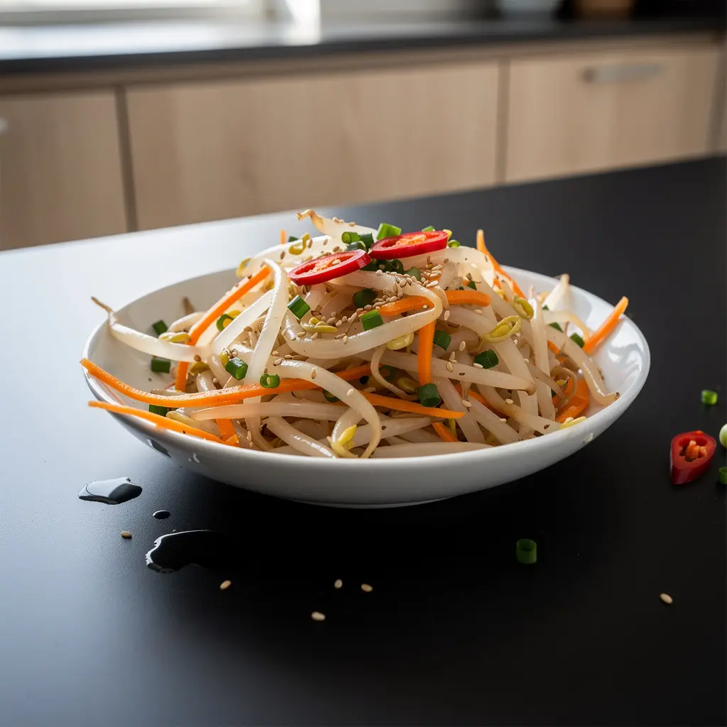 Koreańska sałatka z kiełków soi i sezamu