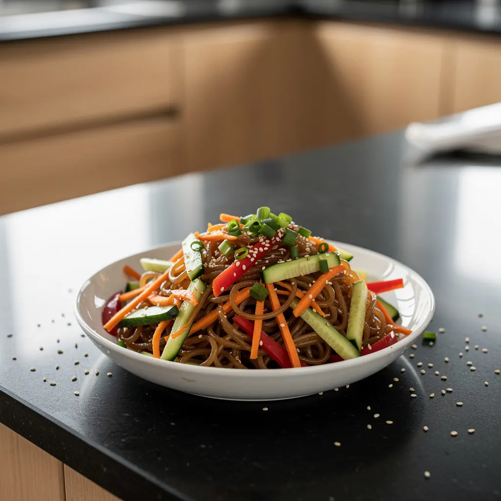 Korean Sweet Potato Noodle and Cucumber Salad