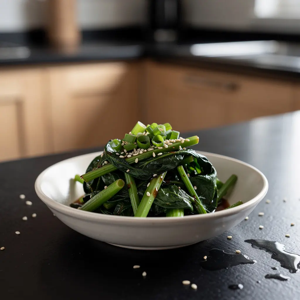 Koreańska sałatka z szpinaku sigeumchi namul