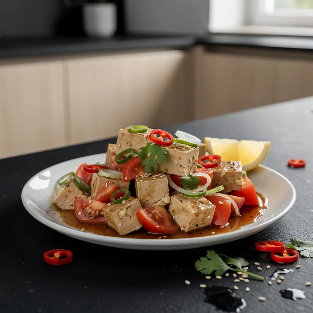Korean Tofu and Tomato Salad