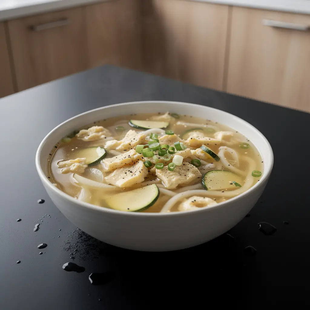 Koreańska zupa z kluskami z mąki pszennej sujebi