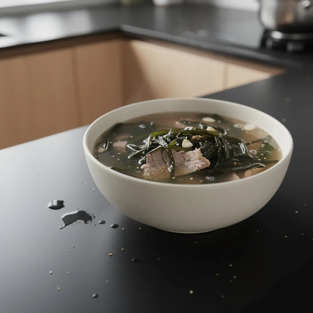 Korean Seaweed and Beef Soup Miyeok Guk