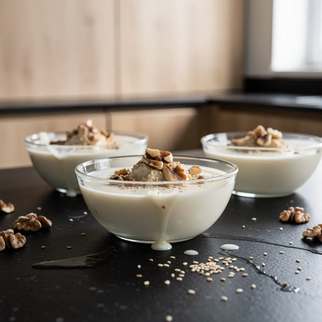 Korean Dessert with Milk, Honey and Nuts