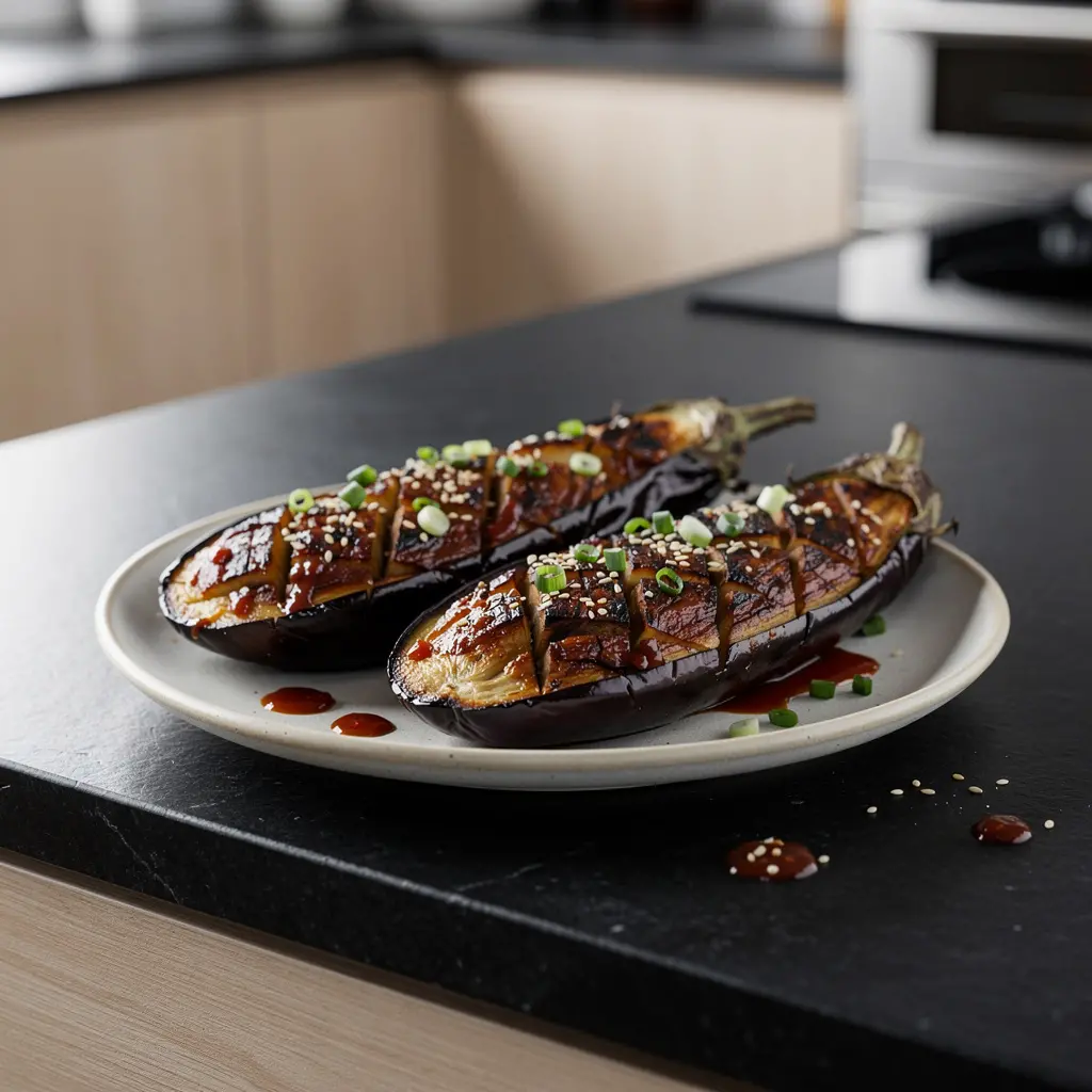 Koreańskie grillowane bakłażany z pastą gochujang