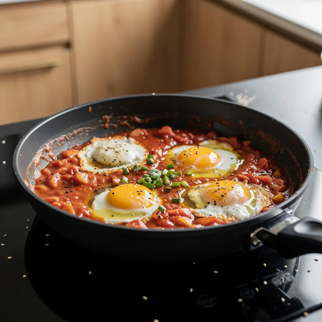 Huevos coreanos en salsa de tomate y soja picante