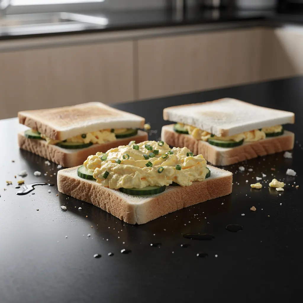 Korean Egg Salad and Cucumber Sandwiches